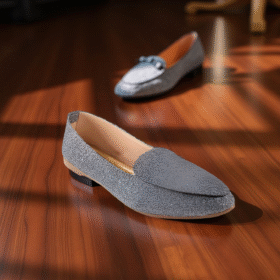 Glittery Grey Loafers